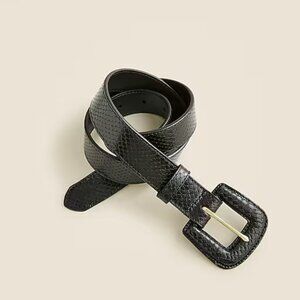 J.Crew Wide belt in Embossed Italian Leather Black S